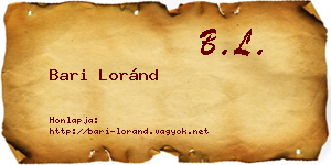 Bari Loránd névjegykártya